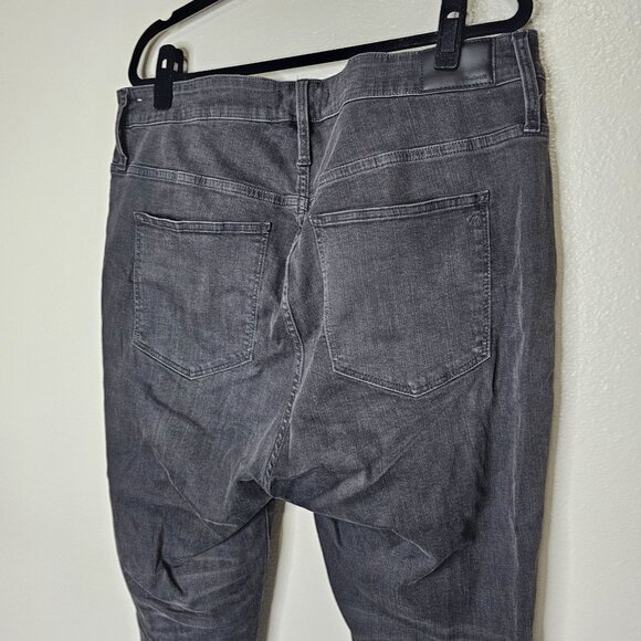 Madewell Size 35 Plus Size Black Curvy High-Rise Skinny Jeans Cuffed Hem - Picture 5 of 9